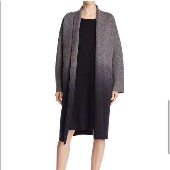 Eileen Fisher Sweaters - Eileen Fisher 100% Wool Grey Ombré Open Cardigan, Size XXS/XS